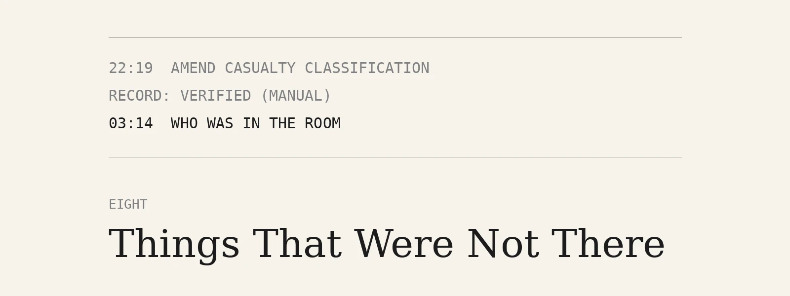 Chapter 8: Things That Were Not There