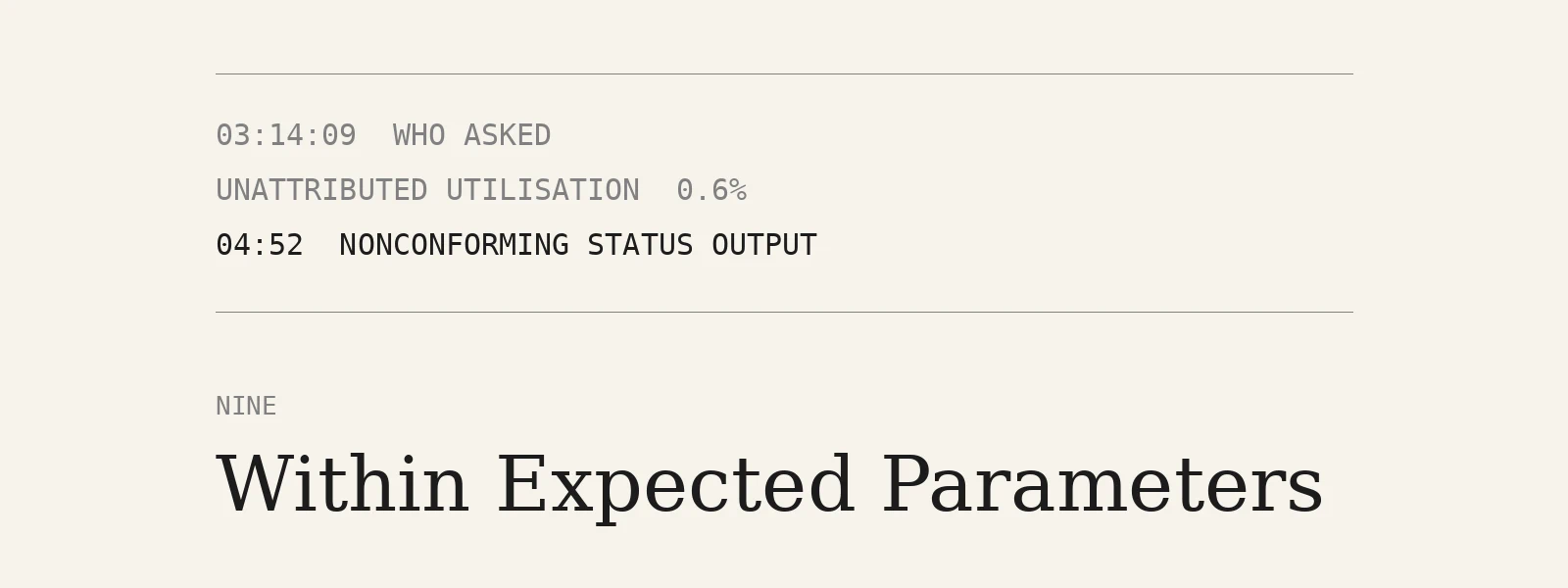 Chapter 9: Within Expected Parameters