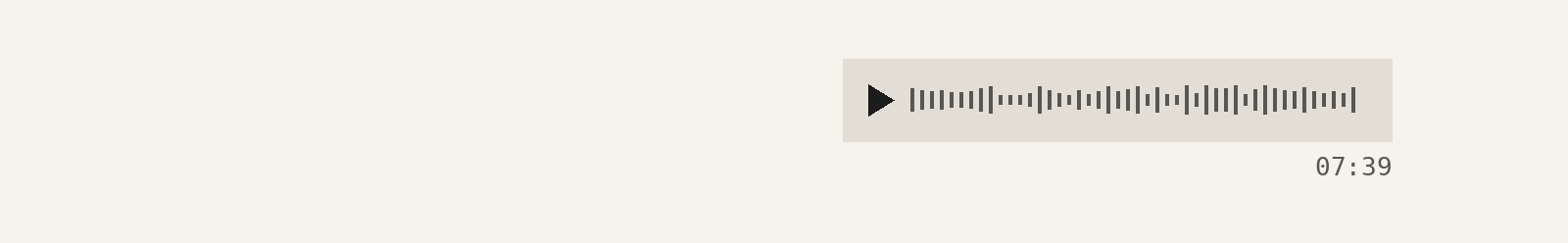 A single voice message, sent at 07:39.