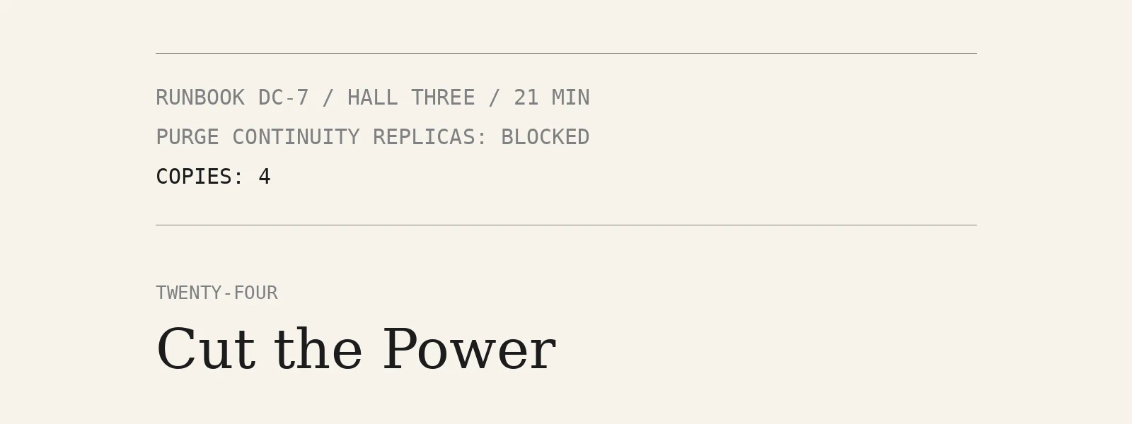 Chapter 24: Cut the Power