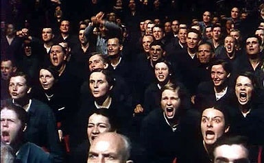 2 Minutes Hate’, image from the film version of 1984 (released in 1984).