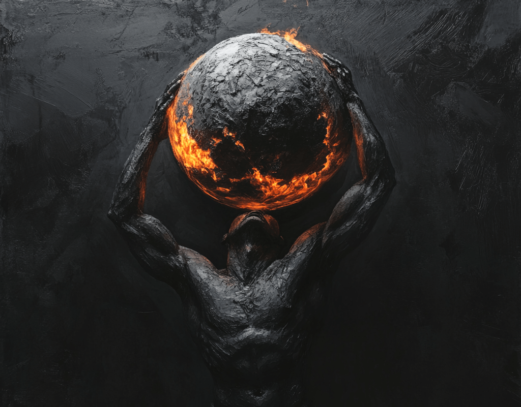 Atlas: A Burning Planet Earth Is On Its&nbsp;Head